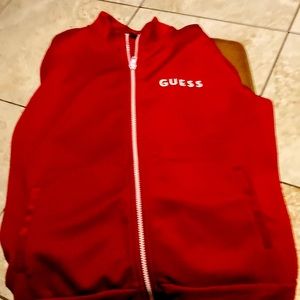 Guess Jeans  Track Jacket Red  with white stripes size M